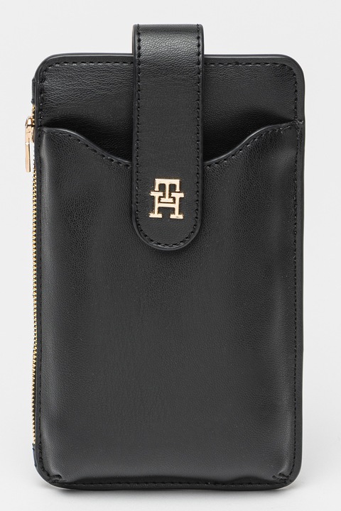 Tommy Hilfiger, Калъф за телефон от еко кожа, Черен