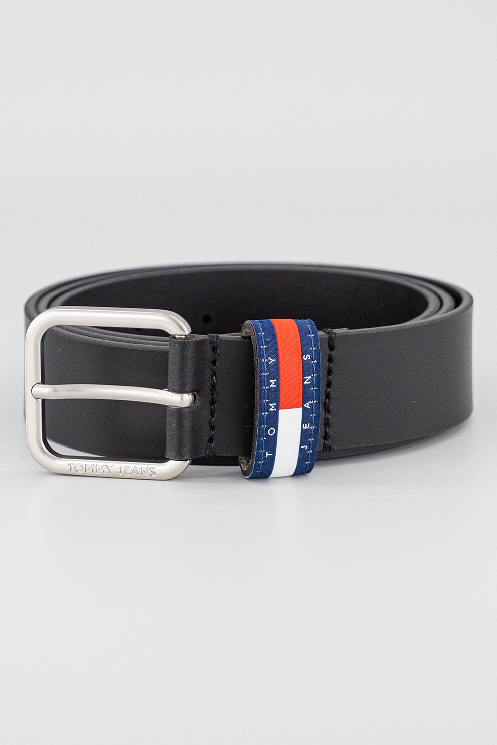Tommy Jeans, Curea de piele cu logo Ryan, Negru, 105