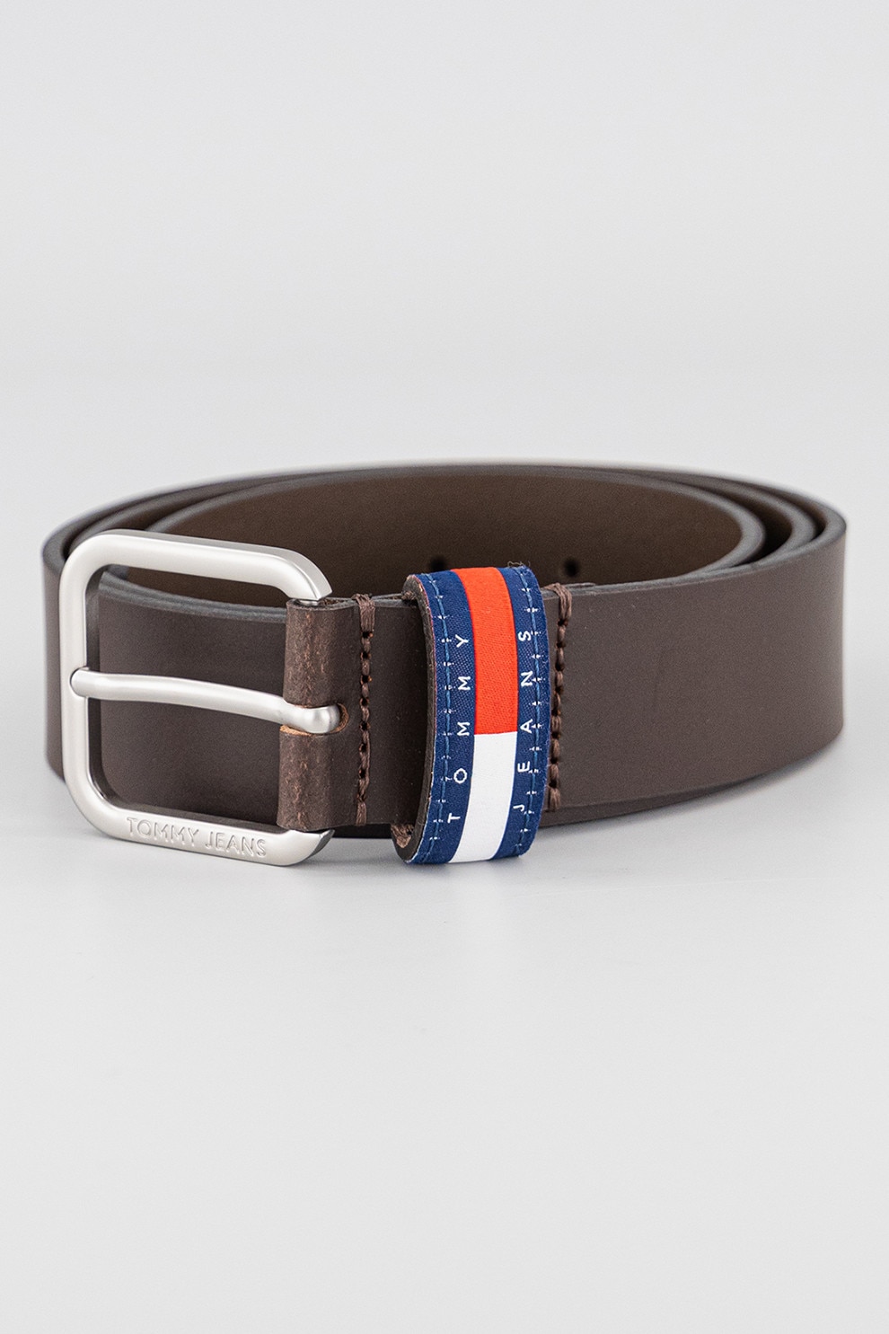 Tommy Jeans, Curea de piele cu logo Ryan, Negru, Negru stins, 100
