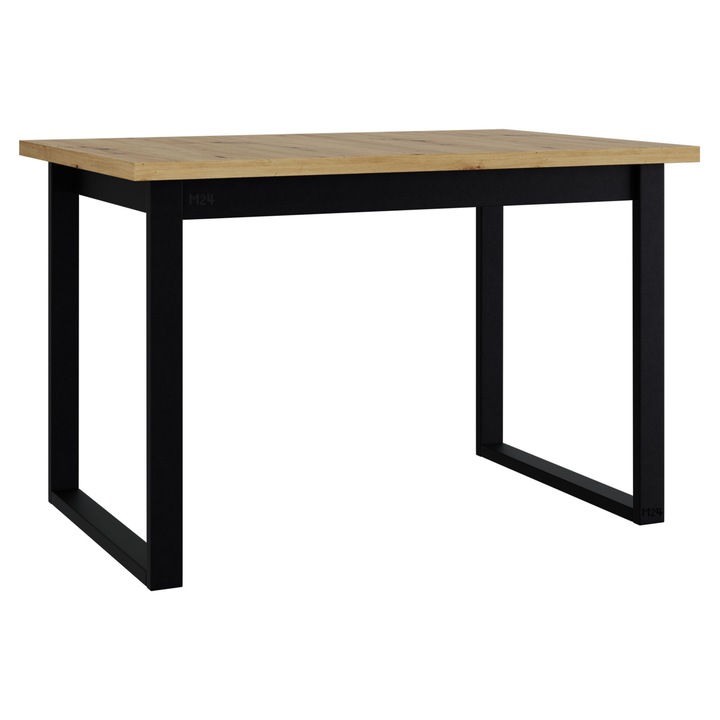 Masa Elarno 80 x 120 III S, MIRJAN 24, stejar artisan - L / negru metal, 80x120x79 cm