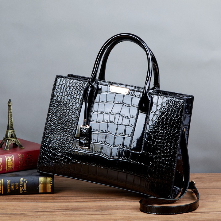 Geanta dama Atena, 5044, Negru, 34x24x13 cm