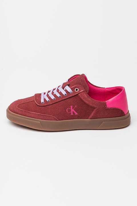 CALVIN KLEIN, Pantofi sport low-cut Pro Cups, Fucsia/Rosu inchis/Caramel