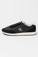 CALVIN KLEIN JEANS, Pantofi sport low-cut Retro Runner, Negru, Alb murdar, 43