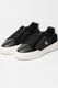 CALVIN KLEIN JEANS, Pantofi sport din piele intoarsa si material textil cu logo si aspect masiv, Negru/Alb murdar
