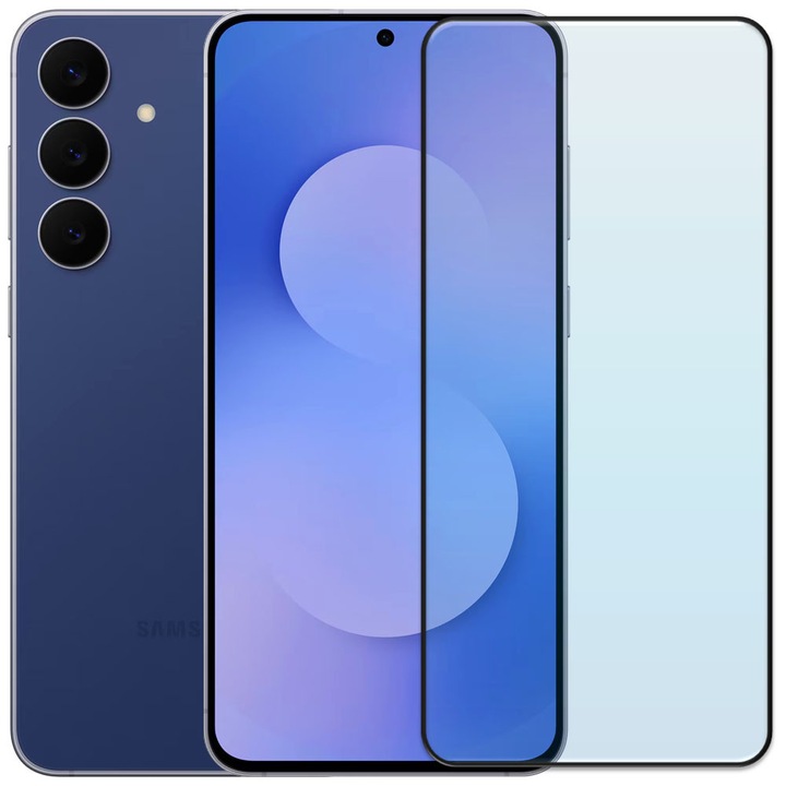 Folie din sticla securizata pentru Samsung Galaxy S25 FE, HAMSTERBOX Glass Shield, Protectie completa ecran, Full face, Aplicare rapida, Case Friendly, Transparenta