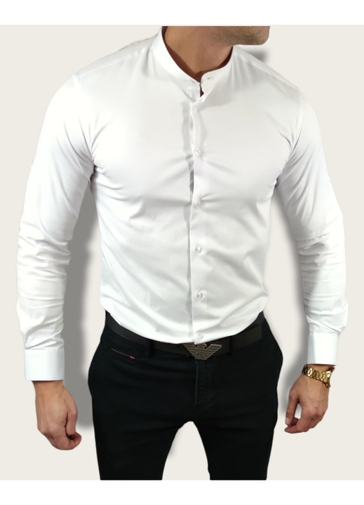 Camasa eleganta, Espada Men’s Wear, slim fit, Bumbac/Poliester, alb, 3XL INTL
