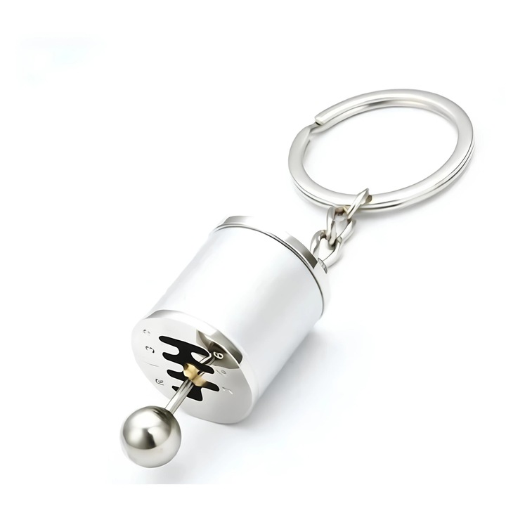 Kulcstartó váltókar, autó / motor / ház / garázs kulcsokhoz, mozgó alkatrészek, fém, ezüst