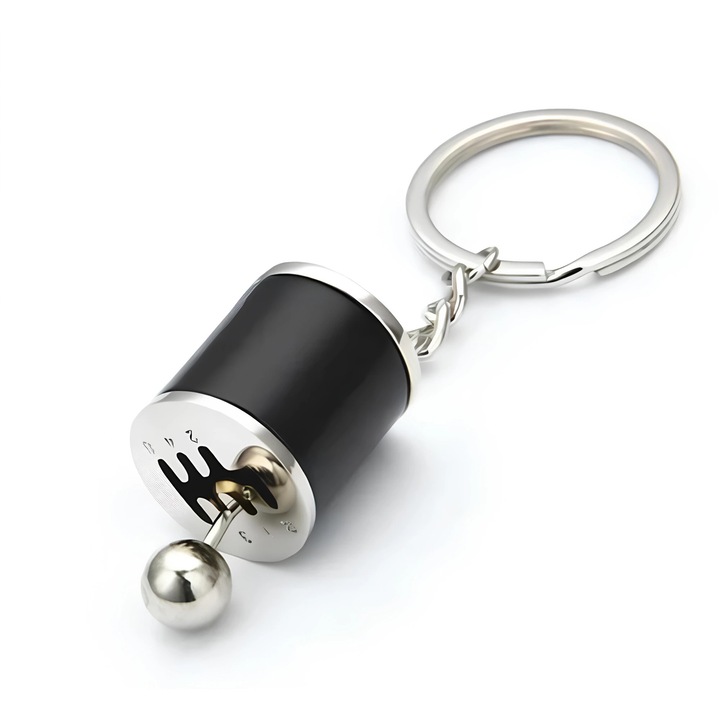 Váltókar kulcstartó, autó / motor / otthon / garázs kulcsokhoz, mozgó alkatrészek, fém, fekete