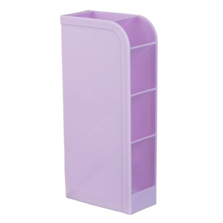 Antbro tolltartó – lila műanyag, rekeszes (4 rekeszes) – 9 × 4.5 × 20.5 cm – asztali rendszerező