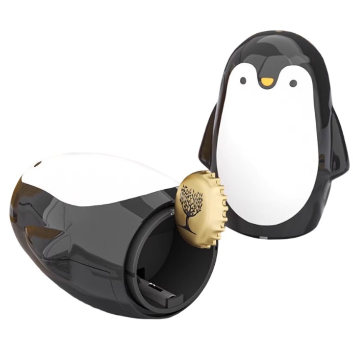 Neo™ palacknyitó, rozsdamentes acél/műanyag, pingvin modell, 7.5x7.5x9cm, fekete/fehér