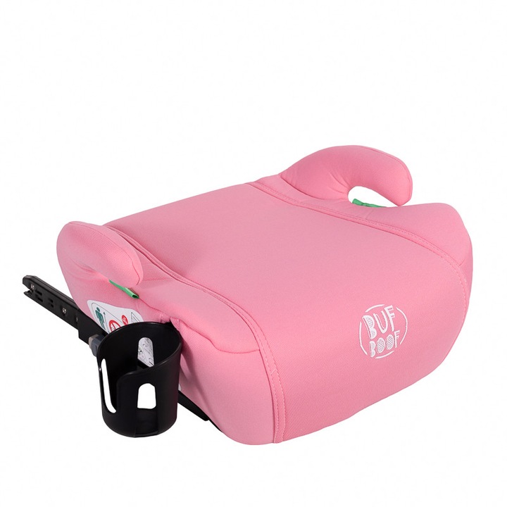Inaltator auto cu Isofix BUF BOOF iSize Hero, omologat R129, 125-150 cm sau 22-36 kg, Roz