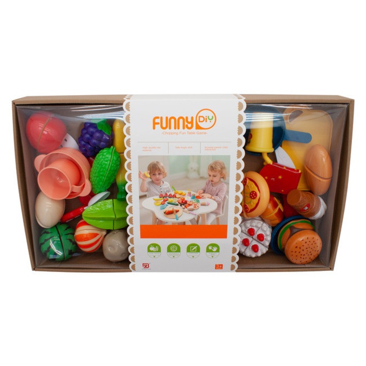 Set de bucatarie cu alimente taiate, set de 25 de piese