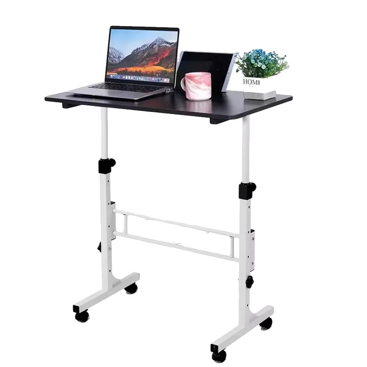 Birou mobil, inaltime ajustabila, design portabil, negru, 31x43inch