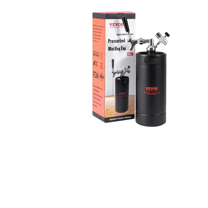 Karafa és dekantáló, sörcsapoló rendszer, 128 uncia kapacitás, hordozható kivitel, állítható nyomás, rozsdamentes acél