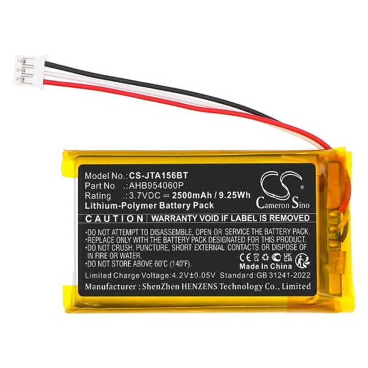 Cameron sino li-polymer akkumulátor, 3.7v, 2500mAh, kompatibilis jablotron ahb954060p -vel