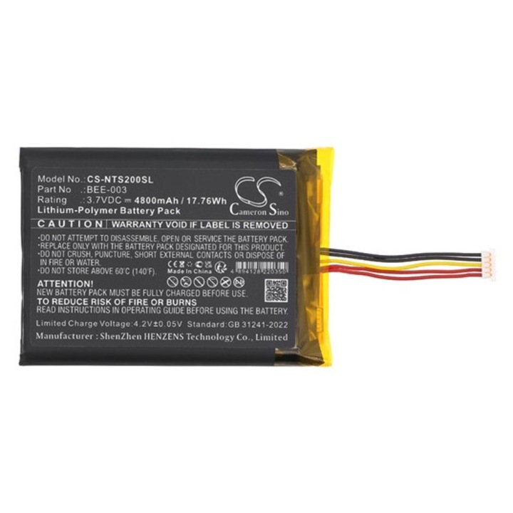 Cameron sino li-polymer akkumulátor, 3.7v, 4800mAh, kompatibilis nintendo bee-003 -vel