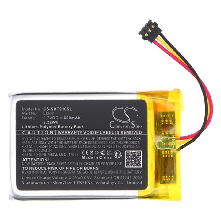 Cameron sino li-polymer akkumulátor, 3.7v, 600mAh, kompatibilis shokz li267 -vel