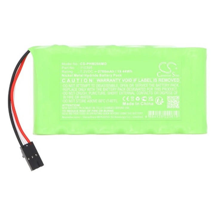 Cameron sino ni-mh akkumulátor, 7.2v, 2700mAh, kompatibilis phillips 110395 zöld-vel