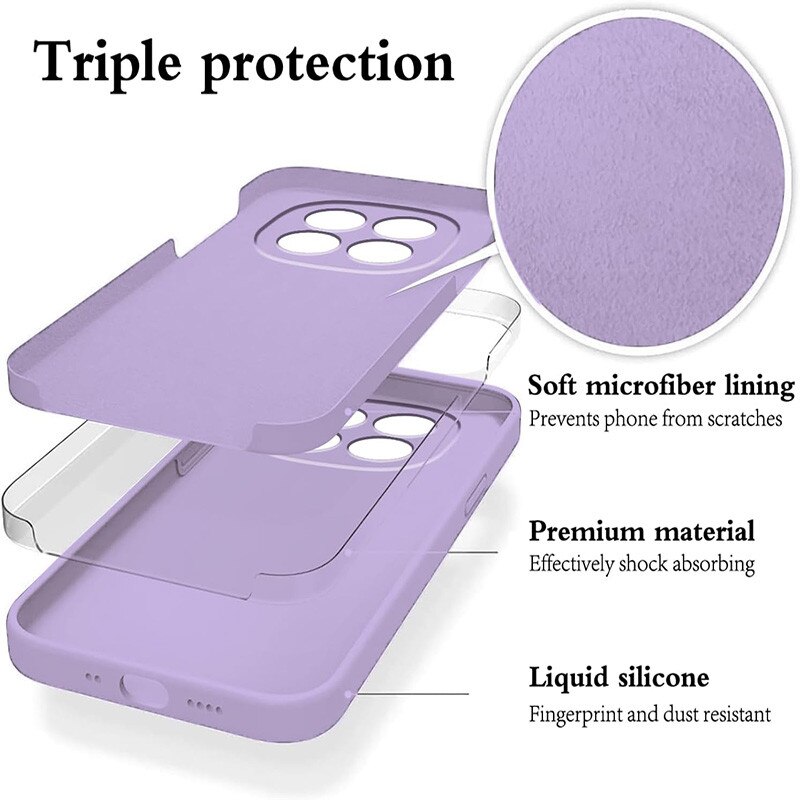 Husa pentru Xiaomi Redmi Note 14 Pro, silicon lichid, protectie sporita, violet deschis