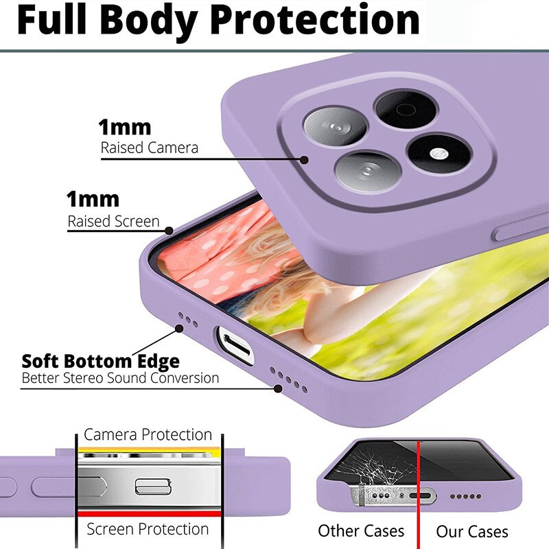 Husa pentru Xiaomi Redmi Note 14 Pro, silicon lichid, protectie sporita, violet deschis