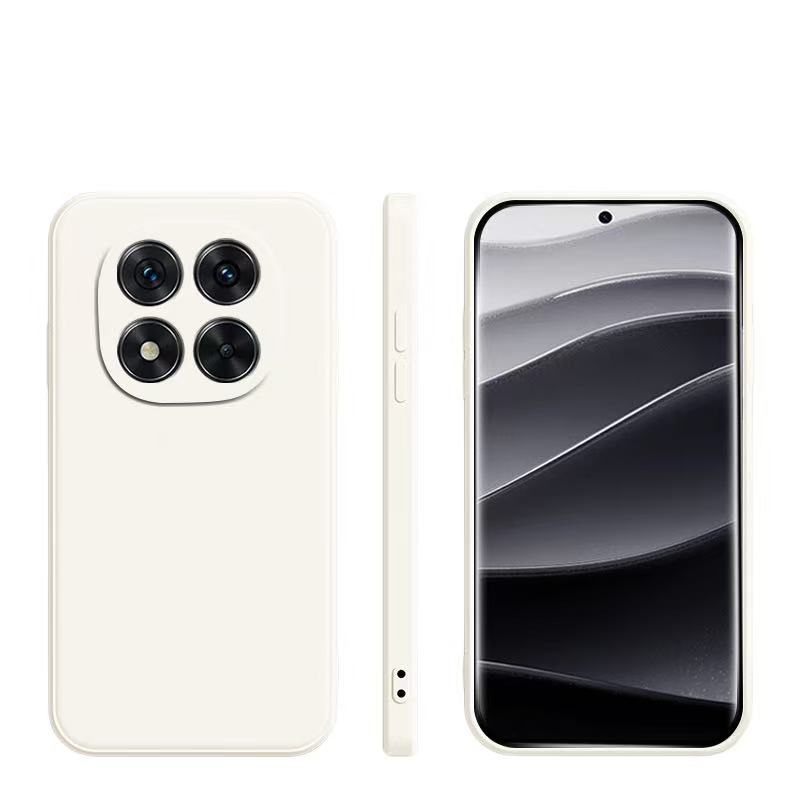 Husa pentru Xiaomi Redmi Note 14 Pro, silicon lichid, protectie militara, interior din microfibra, bej