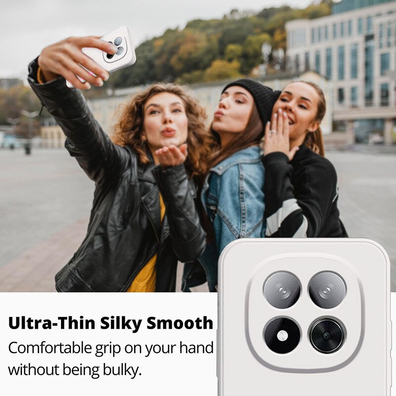 Husa pentru Xiaomi Redmi Note 14 Pro, silicon lichid, protectie militara, interior din microfibra, bej