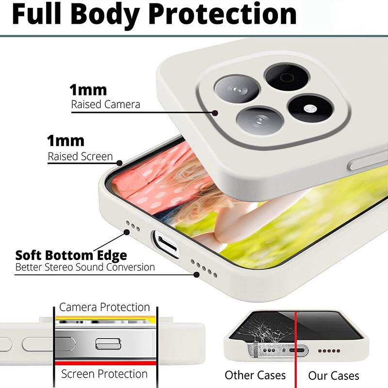 Husa pentru Xiaomi Redmi Note 14 Pro, silicon lichid, protectie militara, interior din microfibra, bej