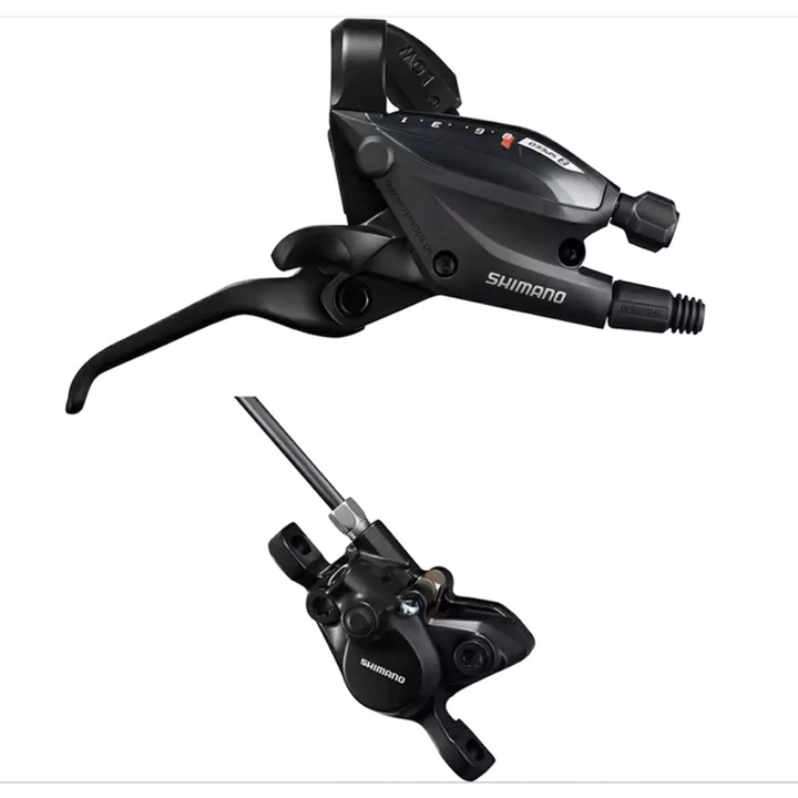 Set pompa frana, etrier si schimbator, Shimano Acera ST-EF505 / BR-MT200, 3 viteze