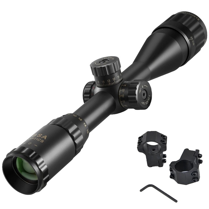 Регулируем прицел, осветен мерник, 11мм, 25.4мм диаметър на тубуса, водоустойчив, 14 инча