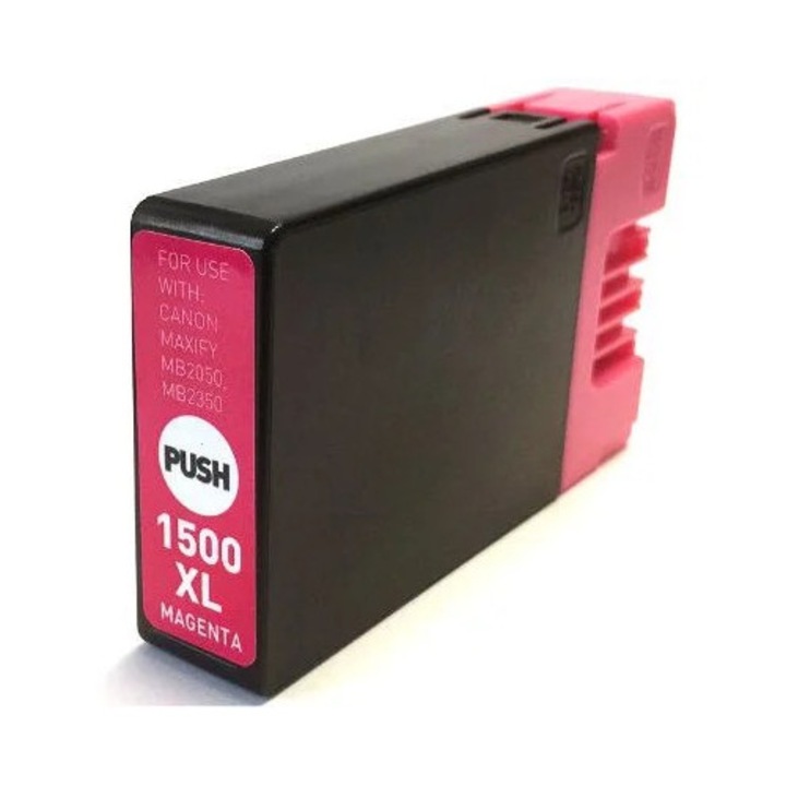 Kompatibilis tintapatron PGI-1500XL, PGI1500XL, magenta, 12 ml, CANON MAXIFY MB 2050, MAXIFY MB 2150, MAXIFY MB 2155, MAXIFY MB 2350, MAXIFY MB 2750, MAXIFY MB 2755 nyomtatókhoz