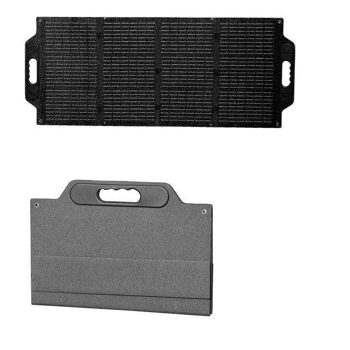 Panou solar pliabil, 100W, 19.8V, design portabil, dimensiuni 540x385mm (pliat) 1355x540mm (desfacut)
