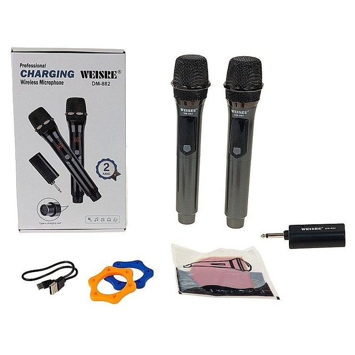 Set 2 microfoane ADAR USB-C, 25.5cm, negru