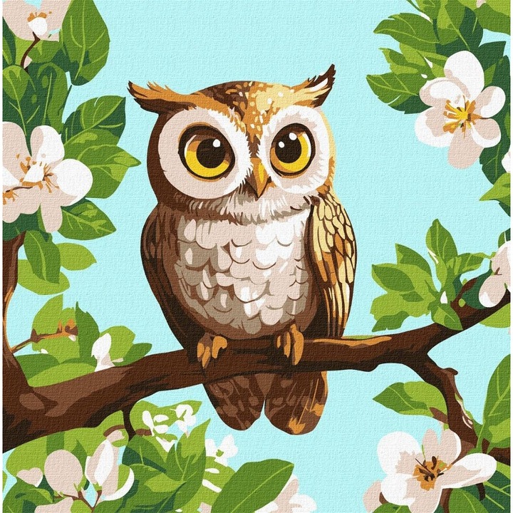 Set pictura pe numere, Ideyka, Bufnita, 30x30cm