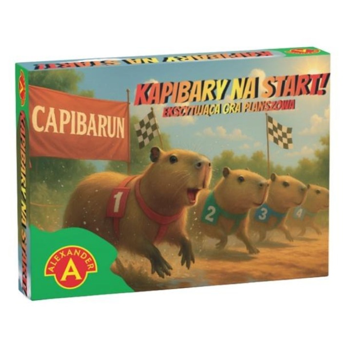 Társasjáték Kapibary na Start, Alexander, 4 játékos, 24 győzelmi jelölő, többszínű