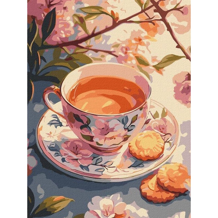 Set pictura pe numere, Ideyka, Shih Tzu stilizat, 30x40cm, 3 pensule, paleta de vopsele acrilice