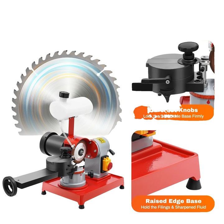 Polizor pentru lame de feronerie, 370W, diametru roata de slefuit 125mm, unghi ajustabil 80 stanga & 30 dreapta, 80-700mm