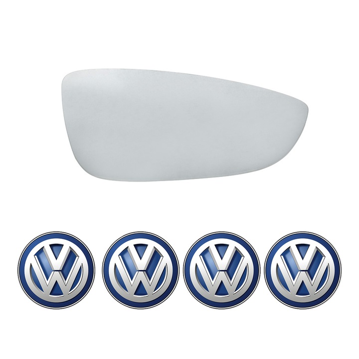 Sticla oglinda exterioara Dreapta VW SCIROCCO din 2008 - 2017, auto, cu incalzire, Cri-Flo, 4 stickere auto VW