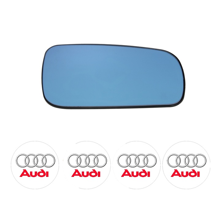 Sticla oglinda exterioara Dreapta AUDI A8 din 1994 - 2017, auto, fara incalzire, Cri-Flo, 4 stickere auto AUDI