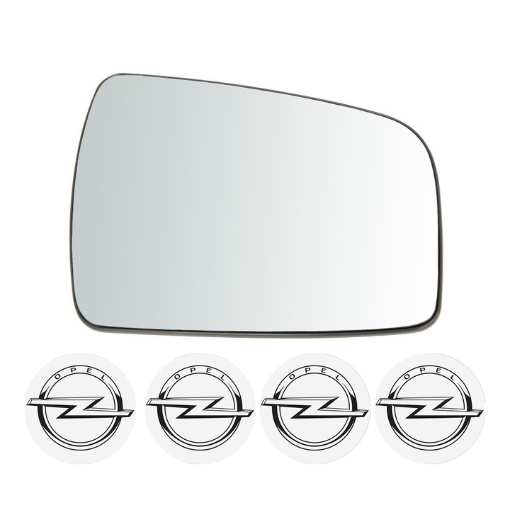 Sticla oglinda exterioara Dreapta OPEL ZAFIRA din 1999 - 2019, auto, cu incalzire, Cri-Flo, 4 stickere auto OPEL
