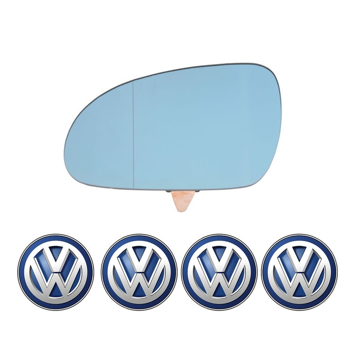 Sticla oglinda exterioara Stanga VW GOLF din 1983 - 2020, auto, cu incalzire, Cri-Flo, 4 stickere auto VW