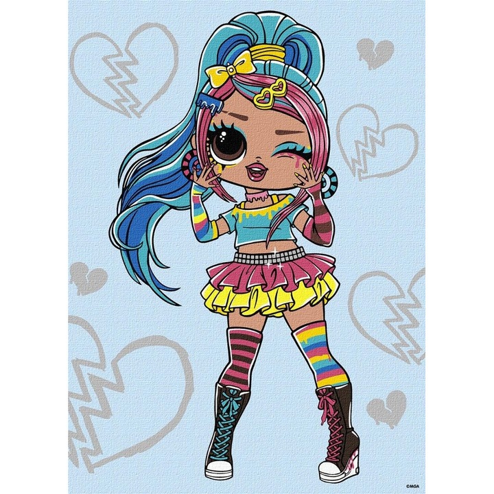 Set pictura pe numere, Ideyka, L.O.L. Surprise!, 30x40cm, 2 pensule