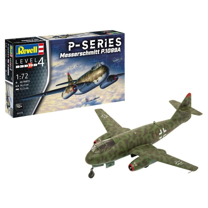 Model aeronautic Revell Messerschmitt P.1099A P-Series, 1:72, 60 piese, 16,4x17,3cm