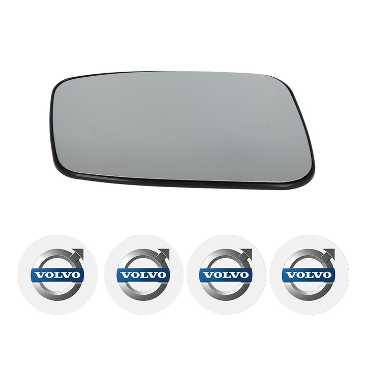 Sticla oglinda exterioara Dreapta VOLVO S70 din 1996 - 2000, auto, cu incalzire, Cri-Flo, 4 stickere auto VOLVO