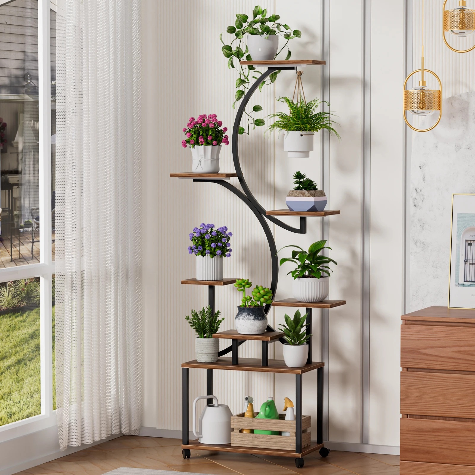 Suport plante de interior, Etajera pentru flori cu 8 niveluri, Cu 3 ...
