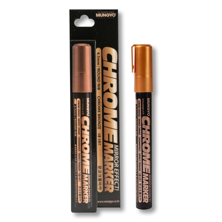 Маркер хромиран 4,5мм, Mungyo, водоустойчив, цвят кафяв