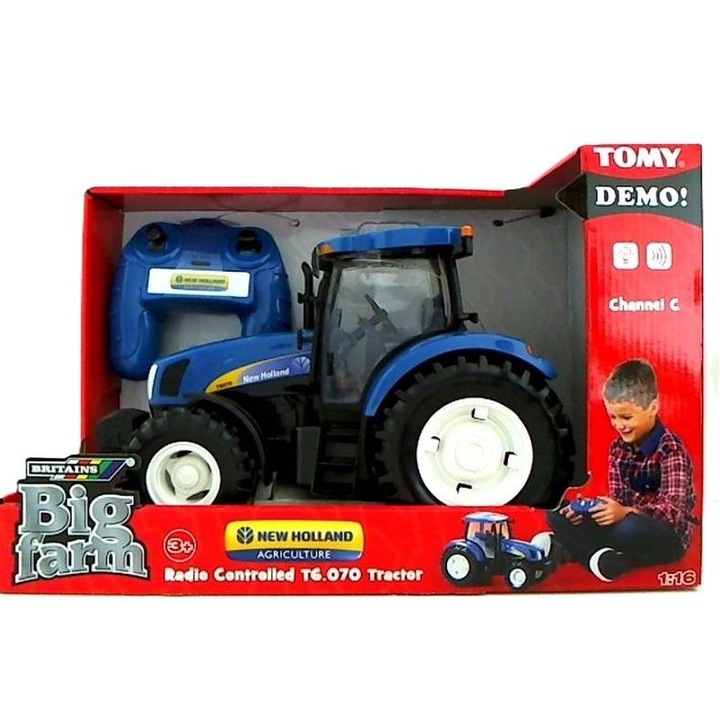 Tractor de jucarie Britains New Holland R/C T6, Tomy