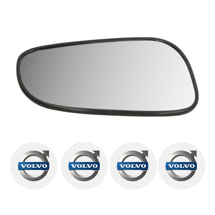 Sticla oglinda exterioara Dreapta VOLVO S60 din 2000 - 2019, auto, cu incalzire, Cri-Flo, 4 stickere auto VOLVO