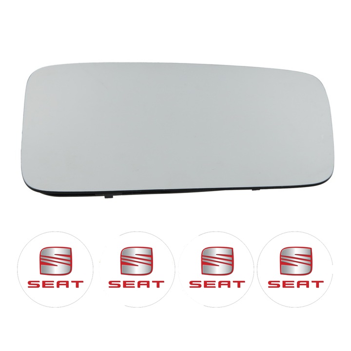 Sticla oglinda exterioara Dreapta SEAT TOLEDO din 1991 - 2018, auto, cu incalzire, Cri-Flo, 4 stickere auto SEAT