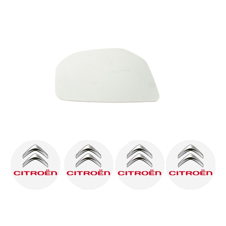 Sticla oglinda exterioara Dreapta CITROEN BERLINGO din 1996 - 2018, auto, cu incalzire, Cri-Flo, 4 stickere auto CITROEN