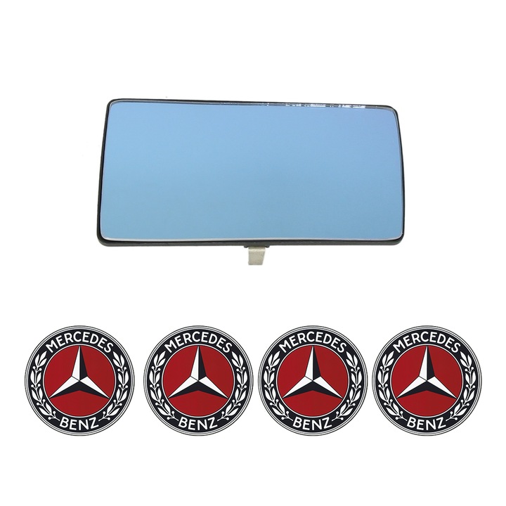 Sticla oglinda exterioara Stanga MERCEDES-BENZ E din 1992 - 2023, auto, cu incalzire, Cri-Flo, 4 stickere auto MERCEDES-BENZ